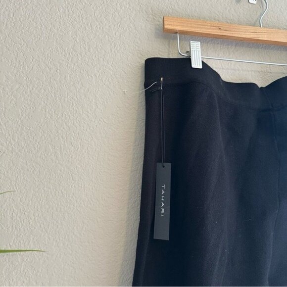 Tahari Black Ponte Pull On Wide Leg Pants Size XL NWT - Picture 6 of 9